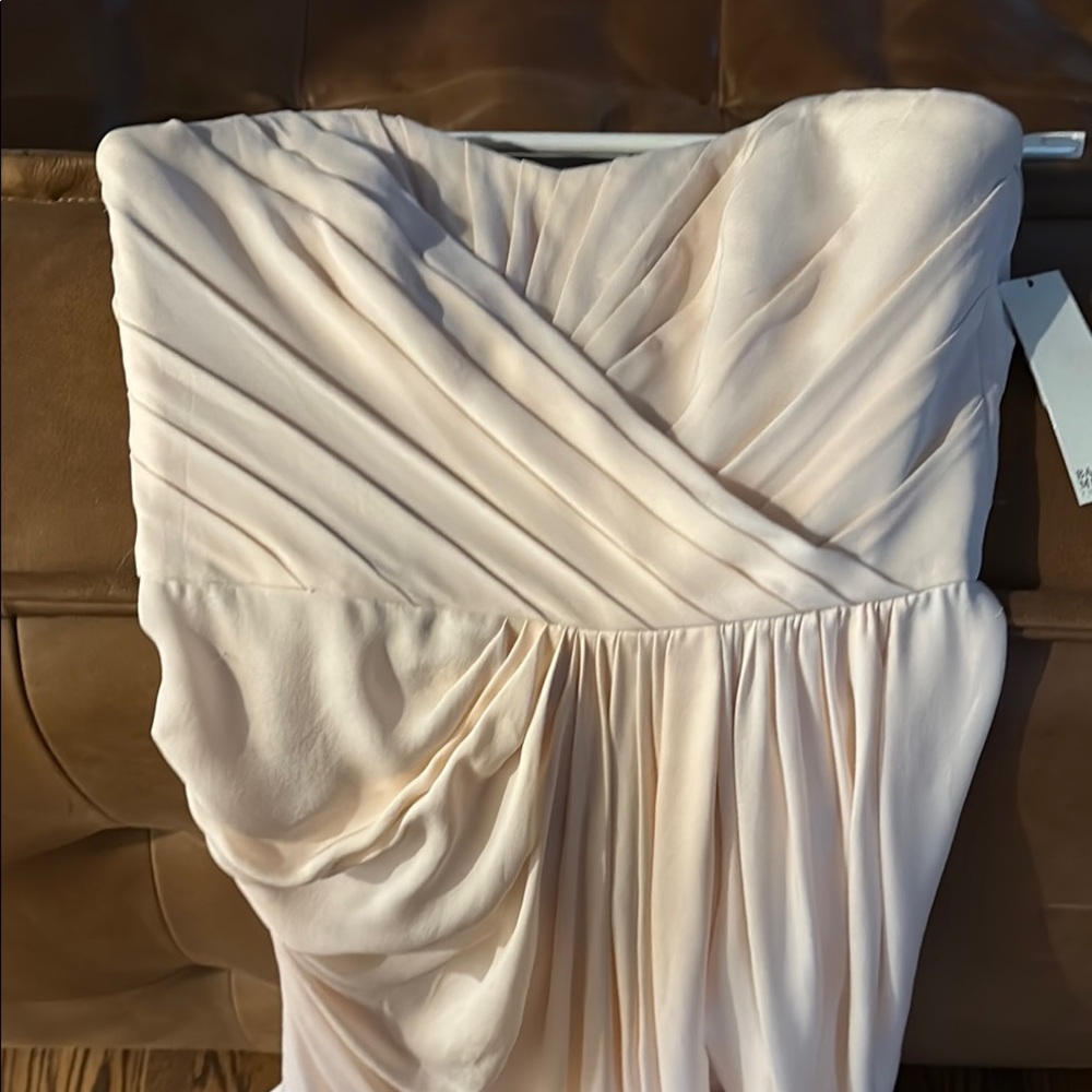 Elegant Silk Blush Strapless Dress